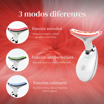 Masajeador Facial & de Cuello LED Pro