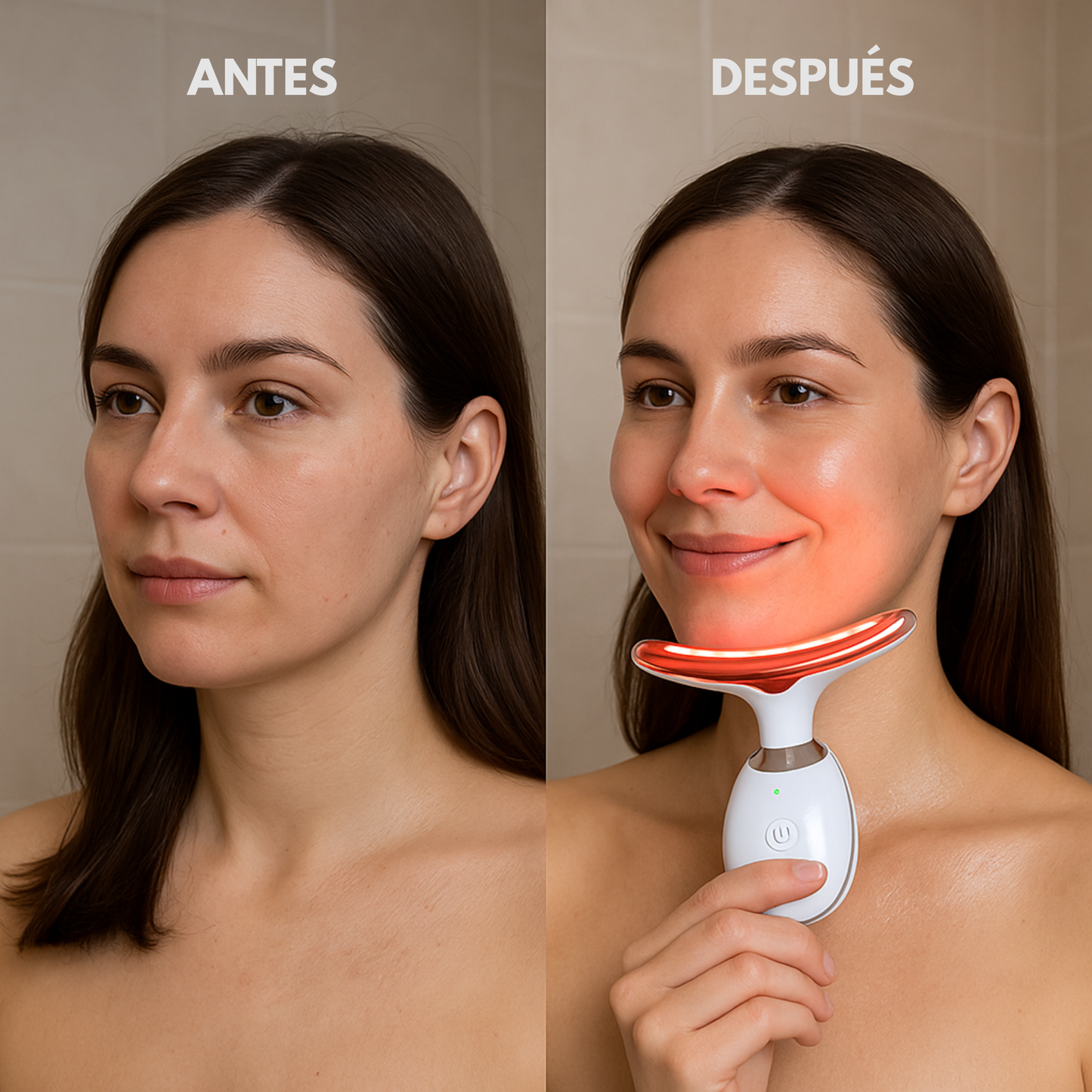 Masajeador Facial & de Cuello LED Pro